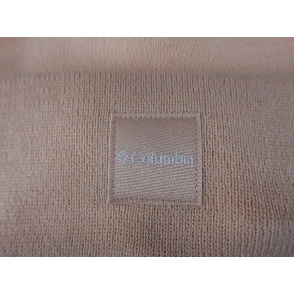 Columbia Beanie Hat Unisex One Size Peach Excellent Cuffed Knit Logo‎ CU0185
